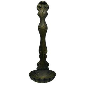 Vintage Decorative Cast Iron Wall-Mounted Spoon Rest With Fleur-De-Lis & Embosse